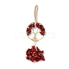 Wire Wrapped Chips Natural Red Jasper Big Pendant Decorations HJEW-H057-03F-3