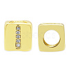 Brass Micro Pave Clear Cubic Zirconia European Beads KK-T030-LA842-IX3-1