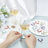 Bird Tibetan Style Alloy Wine Glass Charms AJEW-AB00067-3