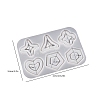 Crystal Drop Glue Diy Pentagram & Flower & Heart & Triangle & Hexagon Connected Flow Sand Pendant Hanging Decoration Silicone Mold PW-WG89A9A-02-2