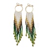 Bohemia Woven Glass Seed Bead Dangle Earrings EJEW-A046-03C-1