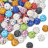 Pandahall 100Pcs 10 Colors Rhinestone Pave Disco Ball Beads RB-TA0001-11A-12