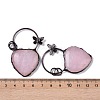 Natural Rose Quartz Heart Big Pendants G-B073-03R-02-3