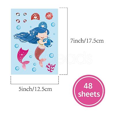 48 Sheets 8 Styles Paper Make a Face Stickers DIY-WH0467-005-1