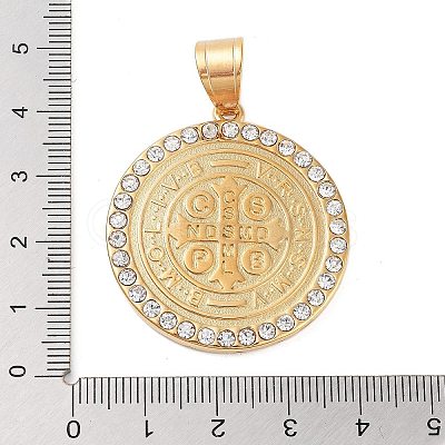 Ion Plating(IP) 304 Stainless Steel Micro Pave Clear Cubic Zirconia Pendants STAS-K281-01G-1