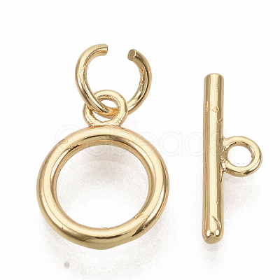 Brass Toggle Clasps KK-T051-25G-NF-1