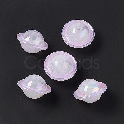 UV Plating Rainbow Iridescent Acrylic Beads PACR-M003-11A-1