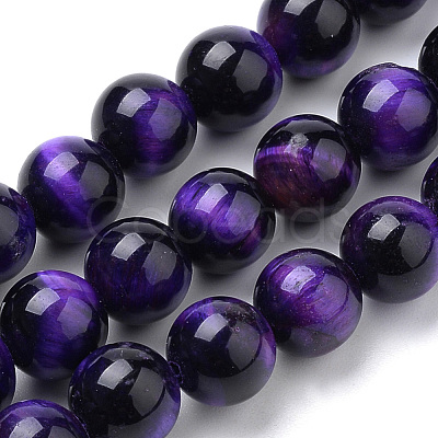 Natural Tiger Eye Beads Strands G-S259-03A-10mm-1