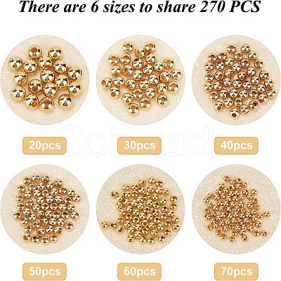 Unicraftale 270Pcs 6 Style 304 Stainless Steel Beads STAS-UN0026-90-1