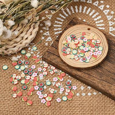 1800Pcs 6 Style Fruit Theme Handmade Polymer Clay Nail Art Decoration CLAY-YW0001-23-1