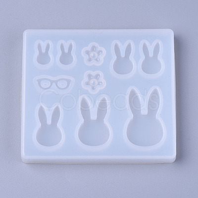 Bunny Theme Silhouette Silicone Molds X-DIY-L014-13-1