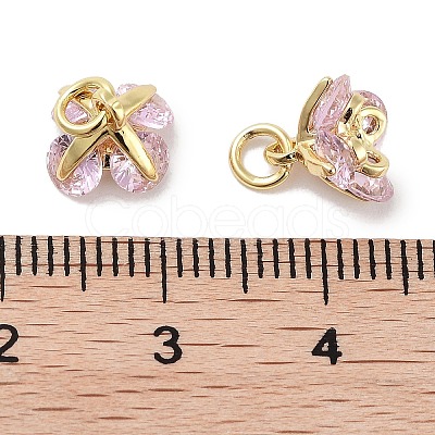 Brass Micro Pave Cubic Zirconia Charms KK-C051-14G-03-1