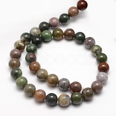 Natural Indian Agate Round Beads Strands X-G-F243-01-10mm-1