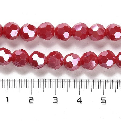 Electroplate Opaque Glass Beads Strands EGLA-A035-P8mm-A16-1