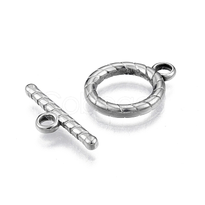 Non-Tarnish 201 Stainless Steel Toggle Clasps STAS-N099-36-1