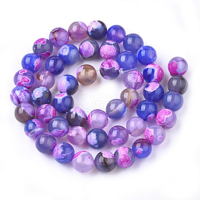 Natural Fire Crackle Agate Beads Strands X-G-S346-8mm-11-1