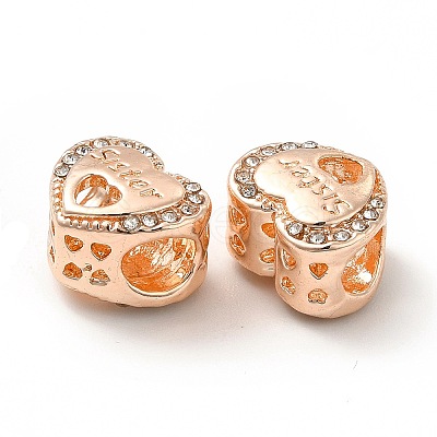 Rack Plating Alloy Rhinestone European Beads PALLOY-P289-30RG-1