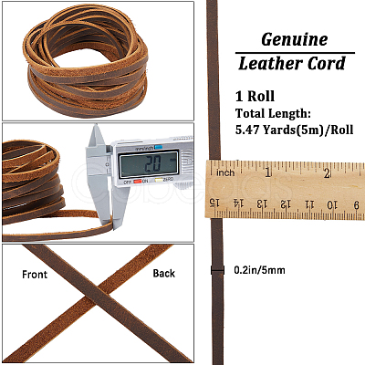 Gorgecraft Flat Cowhide Leather Jewelry Cord LC-GF0001-10A-01-1