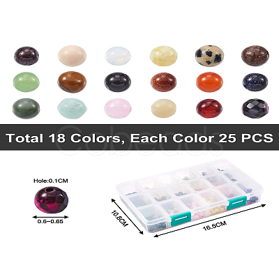 Yilisi 450Pcs 18 Colors Natural & Synthetic Gemstone Beads G-YS0001-10-1