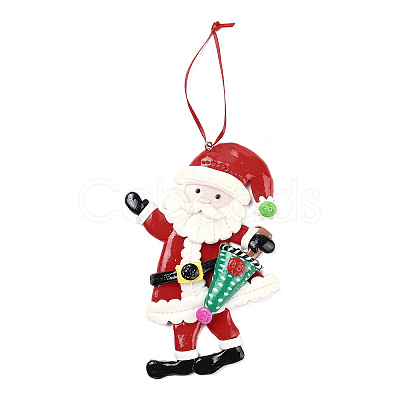 Christmas Santa Claus Handmade Polymer Clay Pendant Decorations HJEW-P017-01E-1