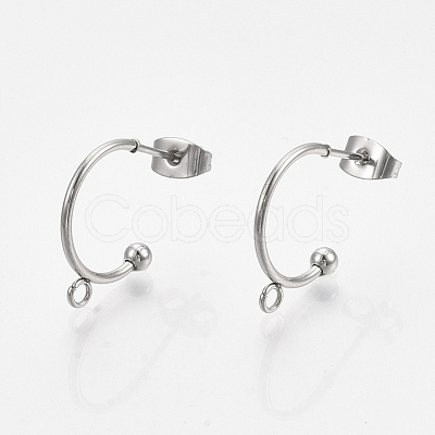 Non-Tarnish 304 Stainless Steel Stud Earring Findings X-STAS-T047-21-1