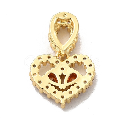 Rack Plating Brass Micro Pave Cubic Zirconia Charms ZIRC-C002-06G-1