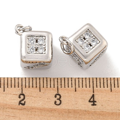 Brass Micro Pave Clear Cubic Zirconia Pendants KK-Q814-25P-1