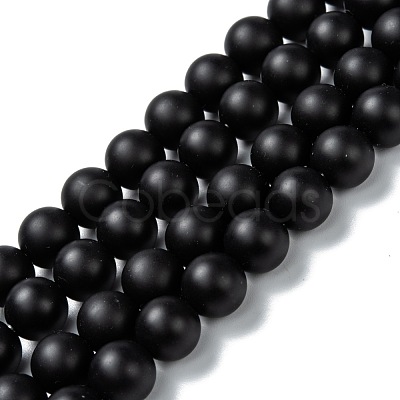 Natural Black Onyx Beads Strands X-G-Z024-01A-1