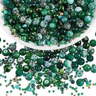 2 Bag Glass Round Beads Set JX547B-1