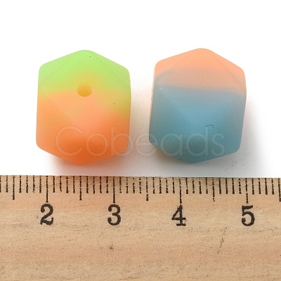 Nbeads 30Pcs 3 Colors Two Tone Luminous Silicone Beads SIL-NB0001-10-1