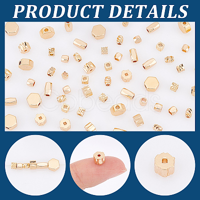 Nbeads 60Pcs 6 Styles Brass Spacer Beads KK-NB0003-35-1