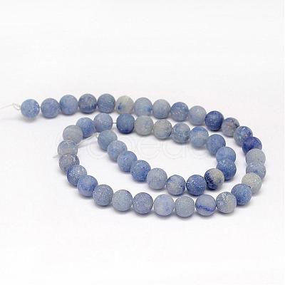 Dyed & Heated Natural Blue Aventurine Round Beads Strands G-O151-03-4mm-1