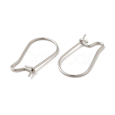 Tarnish Resistant 316 Surgical Stainless Steel Hoop Earrings Findings Kidney Ear Wires X-STAS-E009-6-1