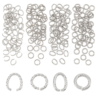 DICOSMETIC 200Pcs 4 Style 304 Stainless Steel Jump Rings STAS-DC0005-83-1