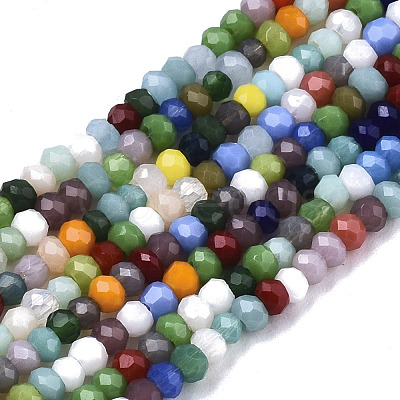 Opaque Glass Beads Strands GLAA-N041-006-1