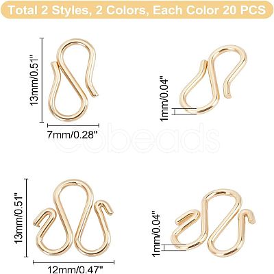 Unicraftale 80Pcs 4 Style 304 Stainless Steel Hook Clasps STAS-UN0024-07-1