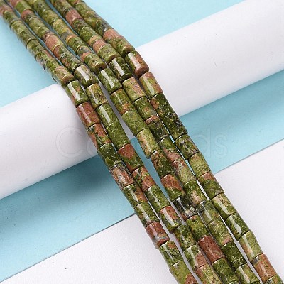 Natural Unakite Beads Strands G-G990-C11-1