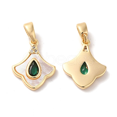 Brass Cubic Zirconia Pendants KK-M243-44G-1