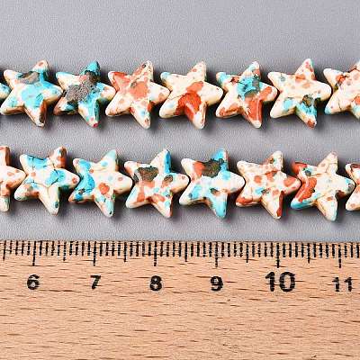 Spray Painted Synthetic Turquoise Beads Strands UNKW-T001-11I-1