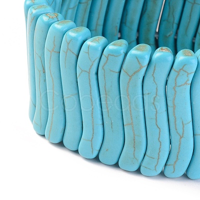 Synthetic Turquoise Stretch Bracelets BJEW-L667-03-1