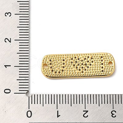 Rack Plating Brass Micro Pave Clear Cubic Zirconia Connector Charms KK-K377-25G-1