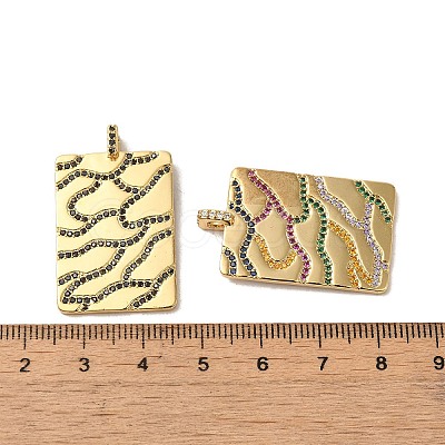 Brass Micro Pave Colorful Cubic Zirconia Pendants KK-R162-041G-1