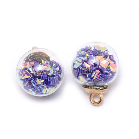 Transparent Glass Globe Pendants X-GLAA-WH0022-15C-1