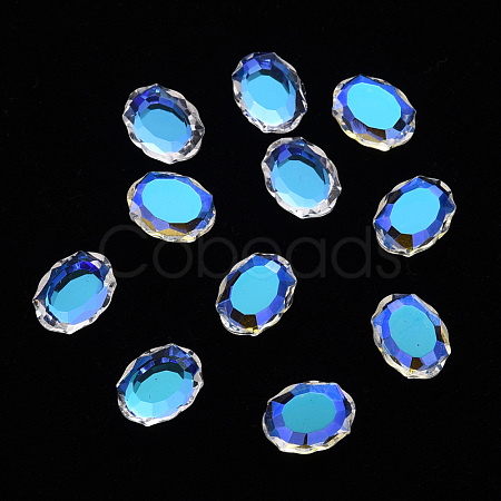 Oval Transparent Glass Cabochons MRMJ-T009-139-1