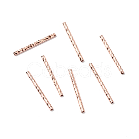 Rack Plating Brass Straight Tube Beads KK-WH0061-03C-RG-1