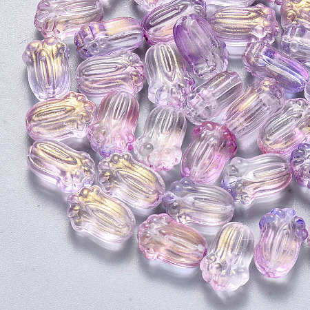 Transparent Spray Painted Glass Beads GLAA-S190-004A-03-1