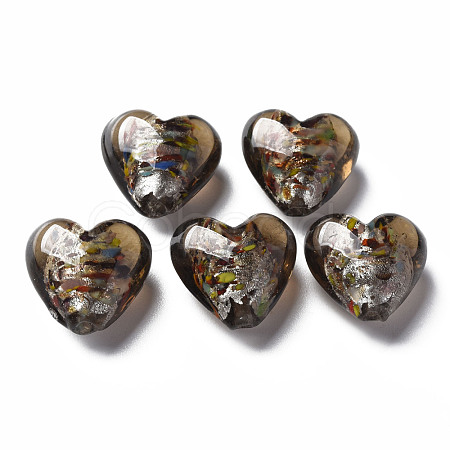 Handmade Lampwork Silver Foil Glass Beads FOIL-T005-01C-1