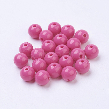 Solid Acrylic DIY Ball Loose Round Beads X-PAB704Y-21-1