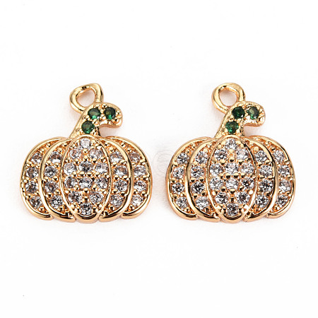 Autumn Theme Brass Micro Pave Cubic Zirconia Charms KK-S360-138A-NF-1