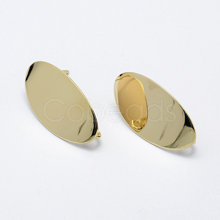 Brass Stud Earring Findings KK-F728-27G-NF-1